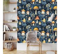 Colorful Mushrooms Peel and Stick Wallpaper 0.4×5 m Forest Plants Removable Self Adhesive Contact Paper Thicken Waterproof Matte Wall Paper for Living Room Bedroom Wall Furniture Decorate