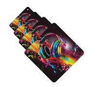 Colorful Music Car Air Fresheners Cards 4 Pcs Hanging Fragrance Scented Cards Long-Lasting Car Aromatherapy Tablets for Wardrobe Bathroom Car Interior Mirror Pendant Gifts