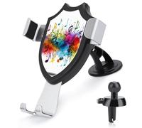 Colorful Music Car Phone Mount Universal Auto Phone Holder Adjustable Cellphone Car Mount 360° Rotation, Dashboard & Windshield & Air Vent Strong Suction Cup Phone Stand Compatible with All Smartphone