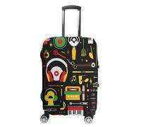 Colorful Music Club Dj Luggage Cover Washable Suitcase Protector Anti-Scratch Suitcase Covers Fits 18-32 Inch S