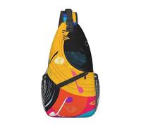 Colorful Music Crossbody Bag for Women Men, Galaxy Sling Backpack Lightweight Chest Pack Water-Resistant Travel Hiking Sling Bag