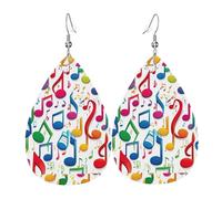 Colorful Music Notes 1 Gift Earrings For Women, Teardrop Shape Dangle Earrings, Fashion-Forward Drop Jewelry For Daily Wear