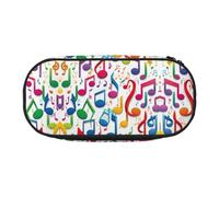 Colorful Music Notes 1 Large Pencil Case Pouch,Soft Pencil Pouch Organizer with Zipper,Portable Pencil Case for Adult