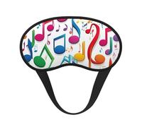 Colorful Music Notes 1 Print Black Out Eye Mask for Sleeping Airplane, Sleep Mask Polyester for Home and Travel