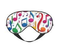 Colorful Music Notes 1 Print Functionality Cozy Eye Mask Adjustable Strap Nap Night Travel Camping Yoga Relax