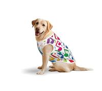 Colorful Music Notes 1 Soft Cotton T-Shirt Vest For Large Dogs, Print Pet Clothes Breathable Pet Pullover Tee Sleeveless Sweatshirt (3xl-5xl)