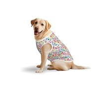 Colorful Music Notes 1print Large Pets Vest Travel Breathable Soft Sleeveless Tank Top Lightweight T-Shirt