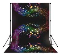 Colorful Music Notes Anti-Wrinkle Photography Background Backdrop For Portrait, Party Decoration, Video Recording & Events - 5x7ft