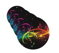 Colorful Music Notes Car Air Freshener Cards Set of 4 Pieces Long Lasting Hanging Scented Cards for Bedroom Wardrobe Car Aromatherapy Tablets for Men Women Rearview Mirror Pendant