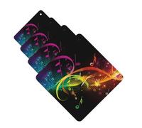 Colorful Music Notes Car Air Freshener Cards Set of 4 Pieces Long Lasting Hanging Scented Cards for Bedroom Wardrobe Car Aromatherapy Tablets for Men Women Rearview Mirror Pendant