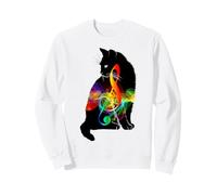 Colorful Music Notes Cat Silhouette Musical Cats Lover Sweatshirt