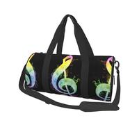 Colorful Music Notes Duffle Bag With Shoes Compartment And Adjustable Strap,Foldable Travel Duffel Bags For Men Women,Waterproof Duffel Bags, Black, One Size