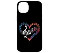 Colorful Music Notes Heart Treble Clef Design for Music Love Case for iPhone 14 Plus