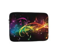 Colorful Music Notes Laptop Sleeve for Women Men, 17 Inch Waterproof Laptop Bag Lightweight Notebook Computer Cover Bag