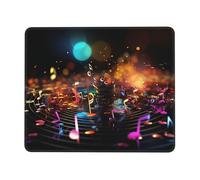 Colorful Music Notes Mouse Pad with Stitched Edge, Comfortable Mouse Pads with Non-Slip Rubber Base Gaming Mouse Mat Washable Mousepads Computers Laptop Desk Accessories for Office 8.3 x 10.3 in