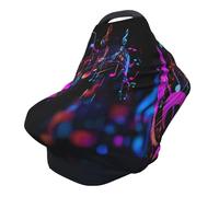 Colorful Music Notes Nursing Cover 360° Full Coverage Musical Stretch Scarf for Breastfeeding and Car Seat Cover Fit for Most Pushchairs and Prams