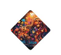 Colorful Music Notes Pattern Car Air Fresheners 4 Pcs Square Hanging Aromatherapy Tablets Scented Fresheners For Bedroom Bathroom