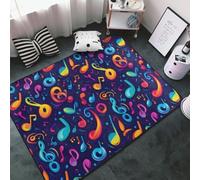 Colorful Music Notes Print Area Rugs for Living Room Bedroom, Washable Soft 3x5 Throw Rugs Non Slip Carpet for Bedroom Decor Aesthetic 60x39 inches