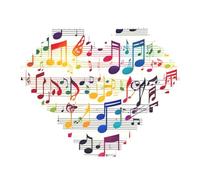 Colorful Music Notes Print Art Brick Puzzle Heart Shaped DIY Building Blocks Set 3D Jigsaw Home Decor 82 Pieces
