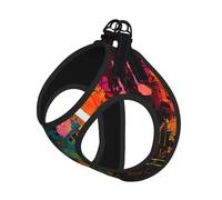 Colorful Music Notes Print Dog Harness Leash Set Reflective Pet Harness Puppy Vest Suitable Dogs Cats Small Breeds