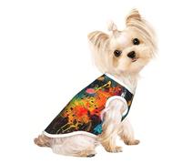 Colorful Music Notes Print Dog Shirt Summer Pet T-Shirts Stretchy Cats Dogs Tee Shirt Sleeveless Tank Top Dog Vest