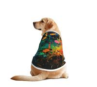 Colorful Music Notes Print Dog Shirts for Pet, Soft Breathable Vest Lightweight Stretchy Pet T-Shirt for Medium Dog