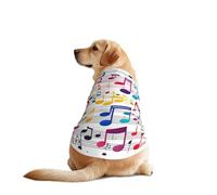 Colorful Music Notes Print Dog Shirts for Pet, Soft Breathable Vest Lightweight Stretchy Pet T-Shirt for Medium Dog
