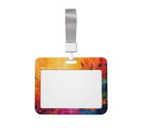 Colorful Music Notes Print Horizontal Card Badge Holder Appropriate for Teachers Students Doctors Office Staff