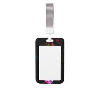 Colorful Music Notes Print Id Badge Holder Sliding Card Holder Vertical Card Protector Cover Case Teacher Lanyard for Office Women Men