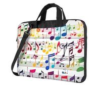 Colorful Music Notes Print Laptop bag,portable single shoulder laptop Sleeve Case,Compatible with 13-15.6 in, Black, 13 inch