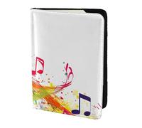 Colorful Music Notes print Passport Cover, Passport Holder Cover Wallet Passport Wallet Case for Cards and Documents