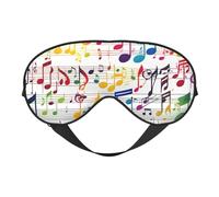 Colorful Music Notes Print Silk Like Sleep Eye Mask Comfortable Blindfold Adjustable Soft Eye mask for Sleep