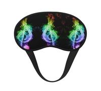 Colorful Music Notes Print Sleep Eye Mask Light Blocking Soft and Comfortable Night Eye Blinder for Women Men for Sleeping Travel Night Shift