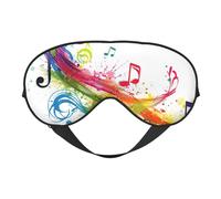 Colorful Music Notes Print Sleep Mask Silk-Like Eye Mask Sleeping Eye Mask for Women Men for Travel Sleep Relaxation