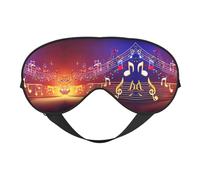 Colorful Music Notes Print Sleep Mask Silk-Like Eye Mask Sleeping Eye Mask for Women Men for Travel Sleep Relaxation