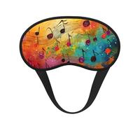 Colorful Music Notes Print Sleep Mask Soft Cover Eye No Pressure for Sleeping, Eye Masks for Side Sleepers