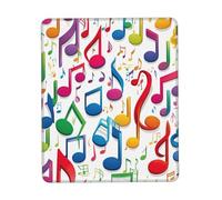 Colorful Music Notes Print Small Desk Pad,Rubber Base with Precision Stitched Edges,Perfect for Office,Gaming