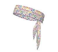 Colorful Music Notes Print Tie Headband For Women Men,Ninja Headbands, Sweat Headband,For Athletic Yoga Running Gym.