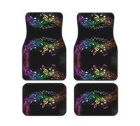Colorful Music Notes Printed car floor mats, front and rear, 4-piece set suitable for most cars, trucks, and vans