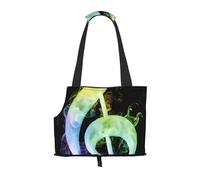 Colorful Music Notes Printed Foldable Pet Bag - Portable Puppy Cat Travel Handbag Tote,Pet Carrier Backpacks.