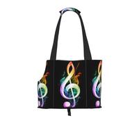 Colorful Music Notes Printed Foldable Pet Bag - Portable Puppy Cat Travel Handbag Tote,Pet Carrier Backpacks.