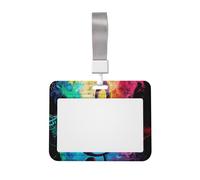 Colorful Music Notes Printed ID Badge Holder with Lanyard, Clear Plastic Badge Holder for Work, School, Hospital, Security - Water Resistant & Dirt Proof