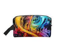 Colorful Music Notes Printed Makeup Bag Travel Portable Cosmetic Bag Large Capacity Makeup Case Toiletry Handbag Organiser for Women