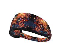 Colorful Music Notes Printed Sports Headbands Wicking Hair Headwraps, Non-Slip Workout Headbands for Gym, Running, Yoga, Tennis