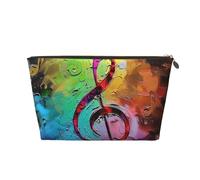 Colorful Music Notes Printed Travel Cosmetic Bags with Gold Zipper Makeup Organizer Cosmetic Case Toiletry Bag for Women Mom Girls