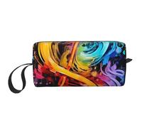Colorful Music Notes Printed Travel Makeup Bag Portable Cosmetic Bag Makeup Case Toiletry Handbag Organiser for Women