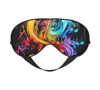 Colorful Music Notes Printing Sleep Mask for Women Men Double-Sided Print Soft Silk Eye Masks Eye Sleep Shade Cover