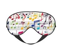 Colorful Music Notes Sleep Mask,100% Natural Mulberry Silk Eye Mask with, Ultra-Soft Eye Covers for Sleeping, Travel, Nap