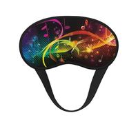 Colorful Music Notes Sleep Mask for Side Sleeper Eye Mask for Sleeping Light Blocking Soft Breathable Sleep Eye Mask for Women Men Adjustable Elastic Strap Travel Nap Blackout Eye Shade Cover