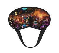 Colorful Music Notes Sleep Mask for Side Sleeper Soft Breathable Sleeping Eye Mask Blackout Silk Eye Sleep Shade Cover with Elastic Strap Night Blindfold for Women Men Travel Nap